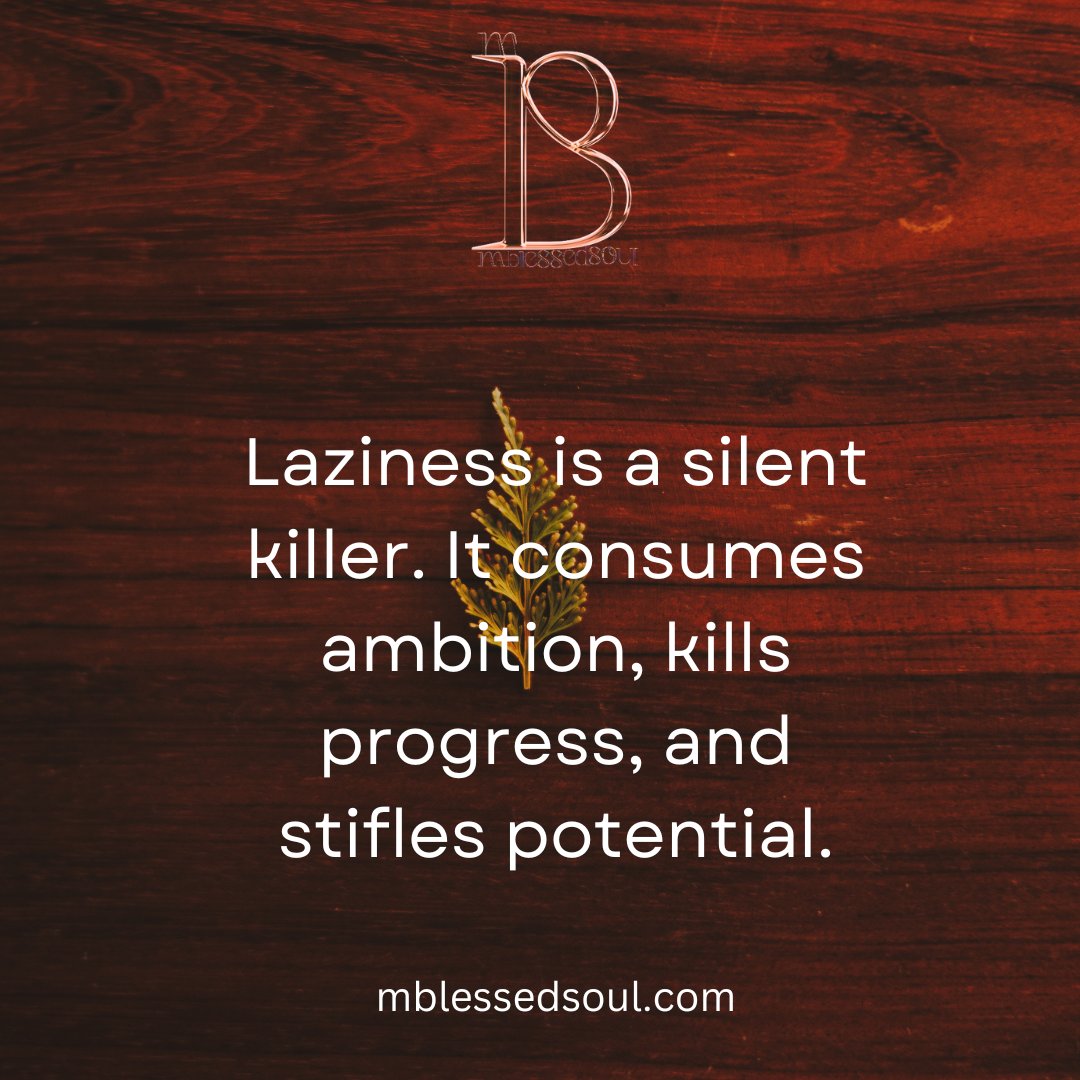 Laziness is a silent killer. It consumes ambition, kills progress, and stifles potential.
.
.
#lazinessquotes #bedisciplined #youhavepotential #completeyourgoals #moveforward #stopbeinglazy #selfmotivated #inspirationalquotes #dailymotivation #motivationalquotes #quoteoftheday