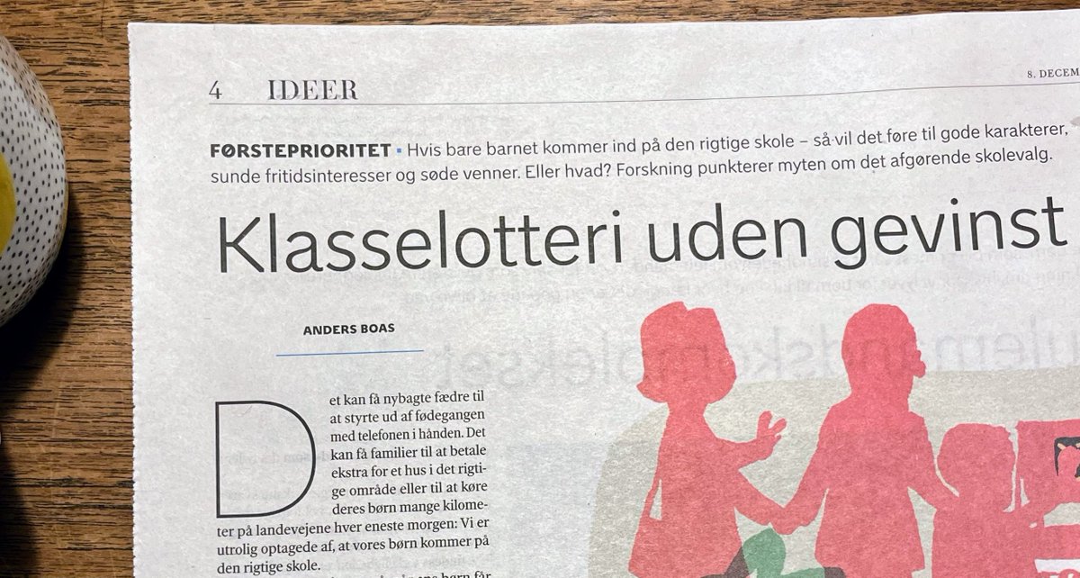 Mikkel Gandil (@mikhoga) on Twitter photo Skolevalget er måske ikke så afgørende som man skulle tro.
I hvert fald har forskning svært ved at finde effekter af at få sit førstevalg.
Jeg har bidraget lidt til <a href="/weekendavisen/">Weekendavisen</a> i dag: weekendavisen.dk/2023-49/ideer/…
#dkpol #uddpol Skolevalget er måske ikke så afgørende som man skulle tro.
I hvert fald har forskning svært ved at finde effekter af at få sit førstevalg.
Jeg har bidraget lidt til <a href="/weekendavisen/">Weekendavisen</a> i dag: weekendavisen.dk/2023-49/ideer/…
#dkpol #uddpol