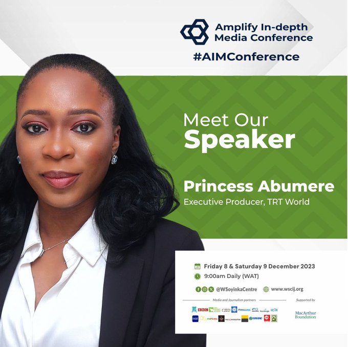 PrincessIre's tweet image. Excited to dive into the world of digital innovation and journalism at the 2023 #AIMConference by the @WSoyinkaCentre this weekend.