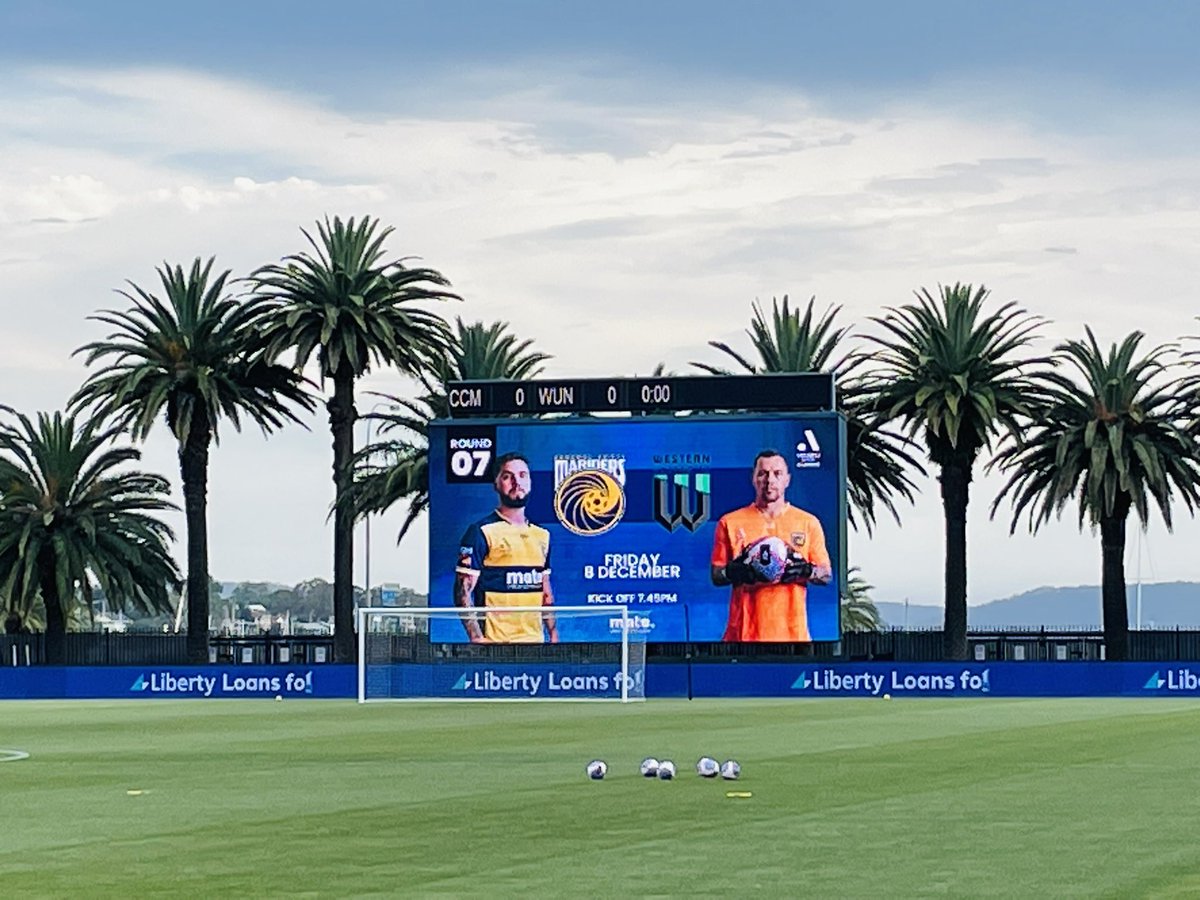 polytecstadium's tweet photo. Cooling down nicely here ahead of #CCMvWUN at #OurParadise, with the pitch in pristine condition. 

Gates open 6:56pm. Kick-off 7:45pm. See you soon!

#CCMFC #BeOurMate #LoveCentralCoast #IndustreeGroupStadium #CreatingTheExperience https://t.co/Qv6nkPCQDf