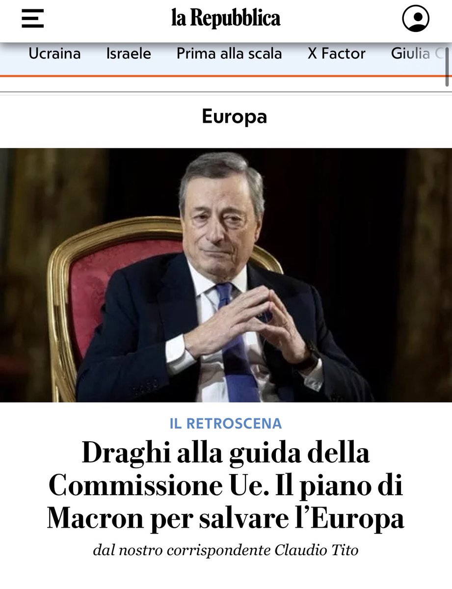 Draghi prochain pdt de la Commission? Le plan de Macron selon la Repubblica