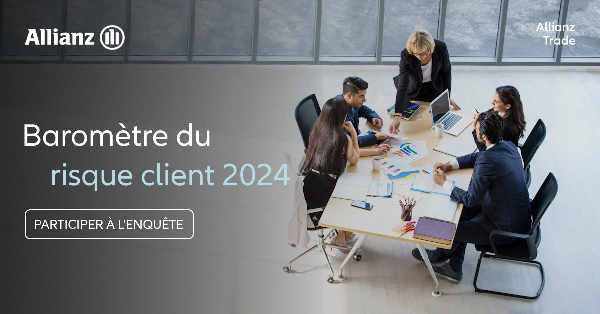 Allianz Trade en France (@allianztradefr) on Twitter photo 💡 #Risques et perspectives pour les #entreprises: participez à la 9ème édition du Baromètre Risque Client d’<a href="/allianztrade/">Allianz Trade</a> et tentez de remporter un iPhone 14, une tablette Samsung Galaxy Tab A8 ou une enceinte sans fil!
Pour participer à notre enquête 👉 ow.ly/9ZLi50QeUqM 💡 #Risques et perspectives pour les #entreprises: participez à la 9ème édition du Baromètre Risque Client d’<a href="/allianztrade/">Allianz Trade</a> et tentez de remporter un iPhone 14, une tablette Samsung Galaxy Tab A8 ou une enceinte sans fil!
Pour participer à notre enquête 👉 ow.ly/9ZLi50QeUqM