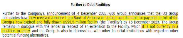 1James1n1's tweet photo. #SIXH - From yesterday afternoon, BoA is calling in the debt, which the company cannot repay.
Looking at other alternatives, but this looks in imminent danger of collapse. If the share were not suspended, there would be a charge for the exits. https://t.co/Qbf2kDi8pk