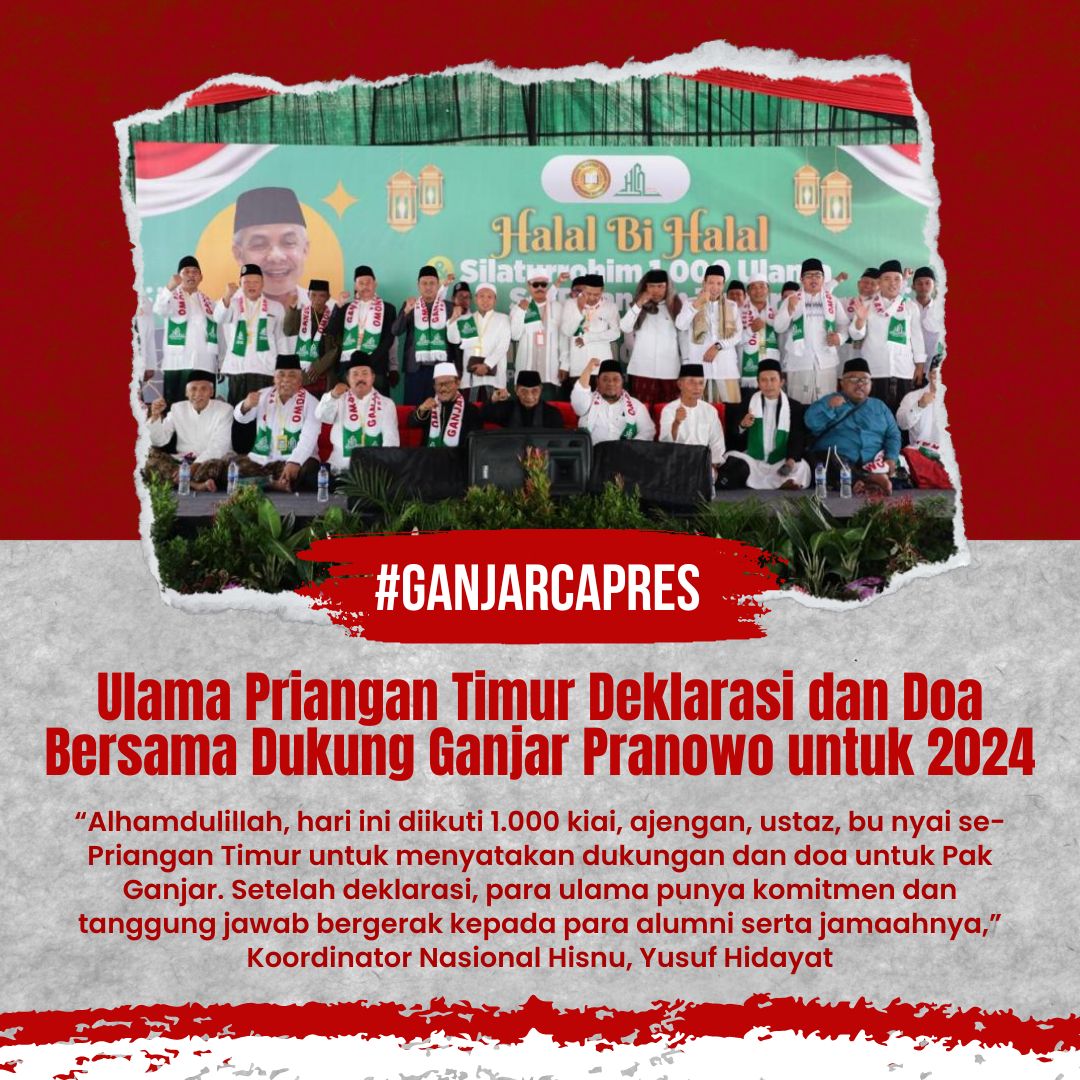 FTobuu's tweet photo. Ulama Priangan Timur deklarasi dukung Ganjar Mahfud untuk 2024
Pemimpin Idaman Ulama
UlamaBersatu Ganjar Mahfud https://t.co/YqxCeTINJr
