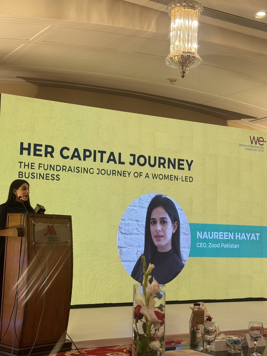 Inspiring remarks by Naureen Hyat, CEO Zood Pak, at the We-Fi closing ceremony, shedding light on 'Her Capital Journey - Fundraising for Women-Led Businesses.' Her insights highlighted the challenges faced and strategies for fundraising, empowering women entrepreneurs. @WorldBank