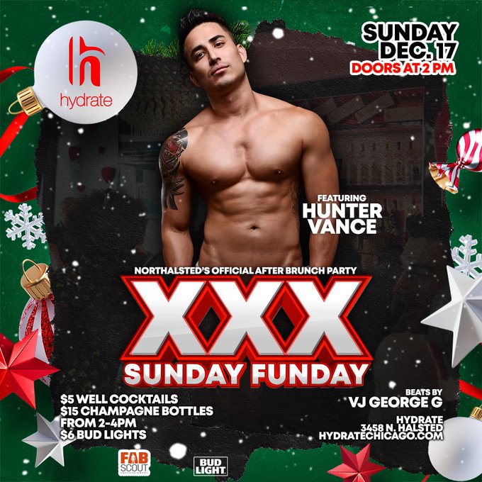 Come see me at @hydrate.nightclub Sunday Dec 17th for XXX Sunday Funday 😈 3458 N Halsted Chicago, IL<a class="tags" target="_blank" title="On Twitter" href="/?out=eyJ0eXAiOiJKV1QiLCJhbGciOiJIUzUxMiJ9.eyJpYXQiOjE3MjI5OTE2ODgsImlzcyI6InR3cG9ybnN0YXJzLmNvbSIsIm5iZiI6MTcyMjk5MTY4OCwiZXhwIjoxNzU0NTI3Njg4LCJyZWRpcmVjdF91cmwiOiJodHRwczovL3R3aXR0ZXIuY29tL2h5ZHJhdGUifQ.qOEUnsTjBzcBft_nAAvu32ULIG8SeyEVyPJG7A7aknesueUAo2em-baZ8FIkVBA6vTz5l-hMtYxa1yp3OPIaGA">@hydrate</a><a href="/tag/chicago"class="tags"><span>#chicago</span></a><a href="/tag/sundayfunday"class="tags"><span>#sundayfunday</span></a><a href="/tag/windycity"class="tags"><span>#windycity</span></a><a href="/tag/xxx"class="tags"><span>#xxx</span></a><a href="/tag/huntervance"class="tags"><span>#huntervance</span></a>