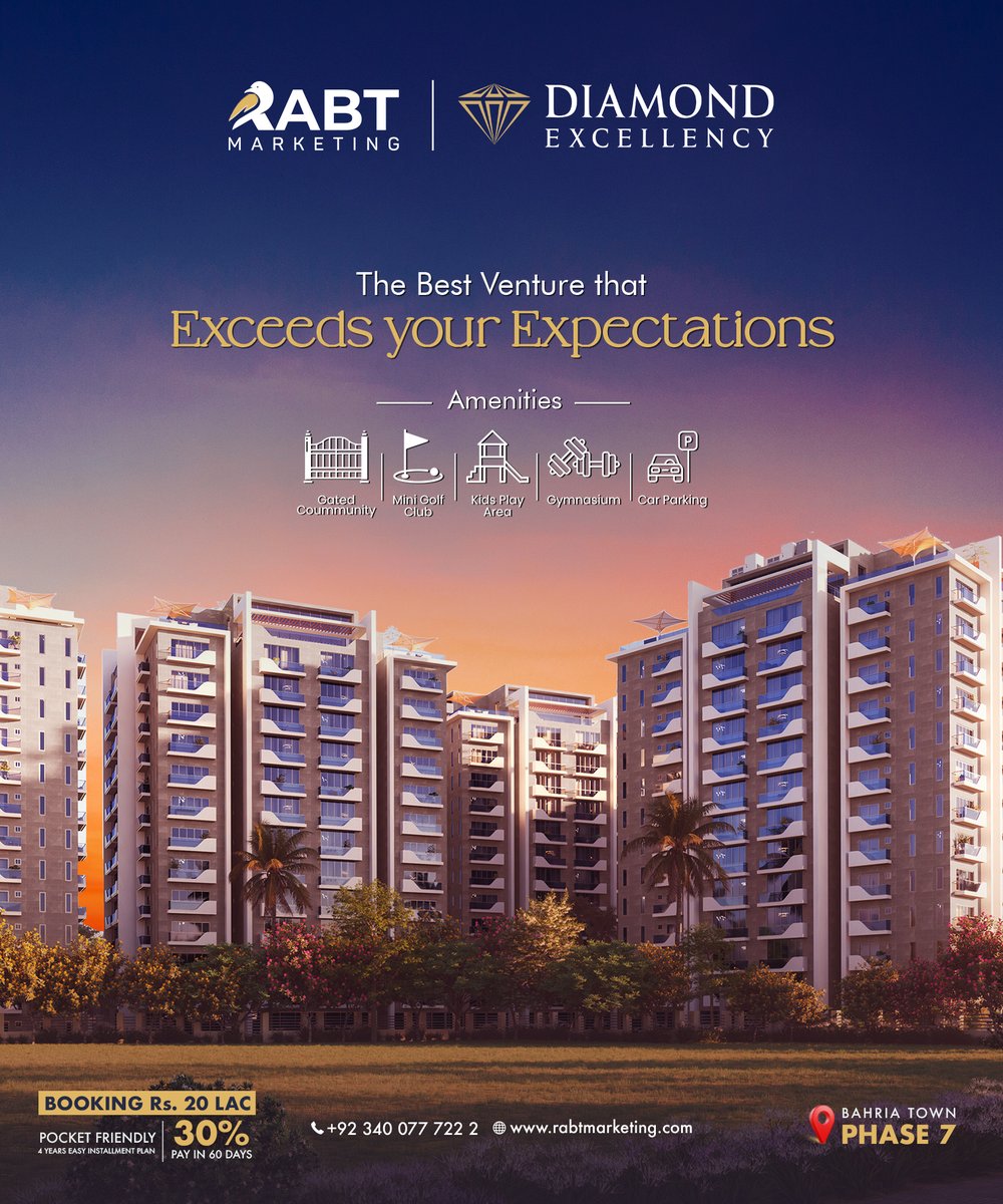 RabtMarketing's tweet photo. Live in the heart of Bahria Phase 7, where convenience meets luxury. Our 8 towers offer stunning apartments with all the amenities you could dream of.
𝗥𝗮𝗯𝘁 𝗠𝗮𝗿𝗸𝗲𝘁𝗶𝗻𝗴
𝐑𝐚𝐛𝐭𝐚 𝐙𝐚𝐫𝐨𝐫𝐢 𝐡𝐚𝐢
𝐑𝐚𝐛𝐭: 𝟎𝟑𝟒𝟎𝟎𝟕𝟕𝟕𝟐𝟐𝟐
#rabtmarketing #rabtrazaroorihai https://t.co/lujG3KWcwp