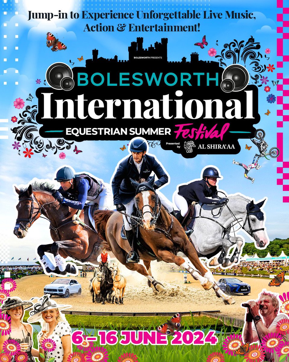 We’ve released 500 tickets for the 2024 Bolesworth International Equestrian Summer Festival presented by Al Shira’aa, at a Super Early Bird Deal of up to 75% off!

Visit bolesworth.com/international and use code SUPEREARLY75 to unlock deal