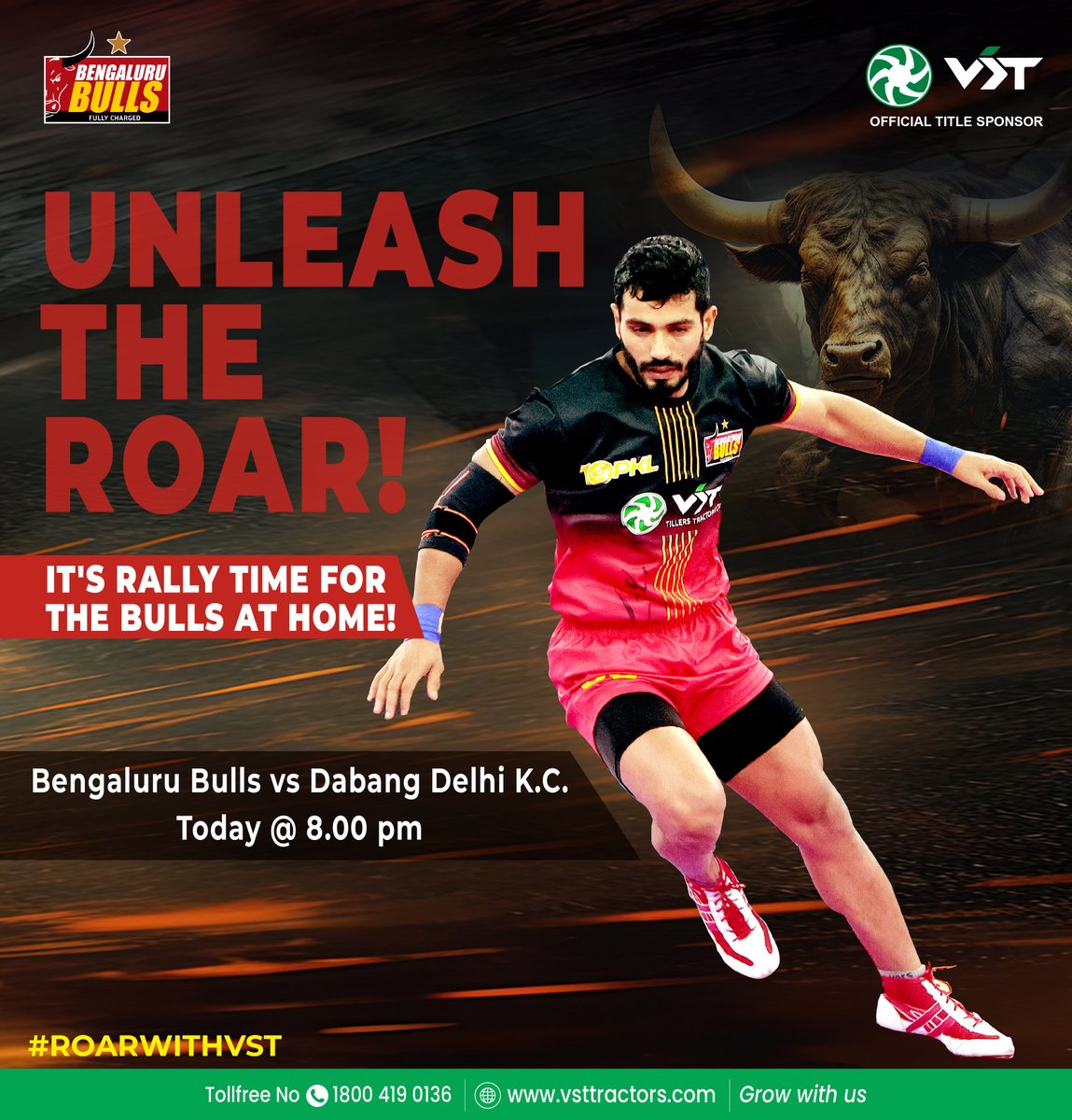 VST_Tillers's tweet photo. Home turf, our fort! ���🐂 The Bulls are charging in Bangalore tonight, ready to conquer! Be the force behind the roar, and let's turn the home advantage into a thunderous win! Rally up, it’s game time! 📣💪 #BengaluruBullsHome #DefendTheDen #UnleashTheRoar #ROARWITHVST #VST https://t.co/Op597vxjkG