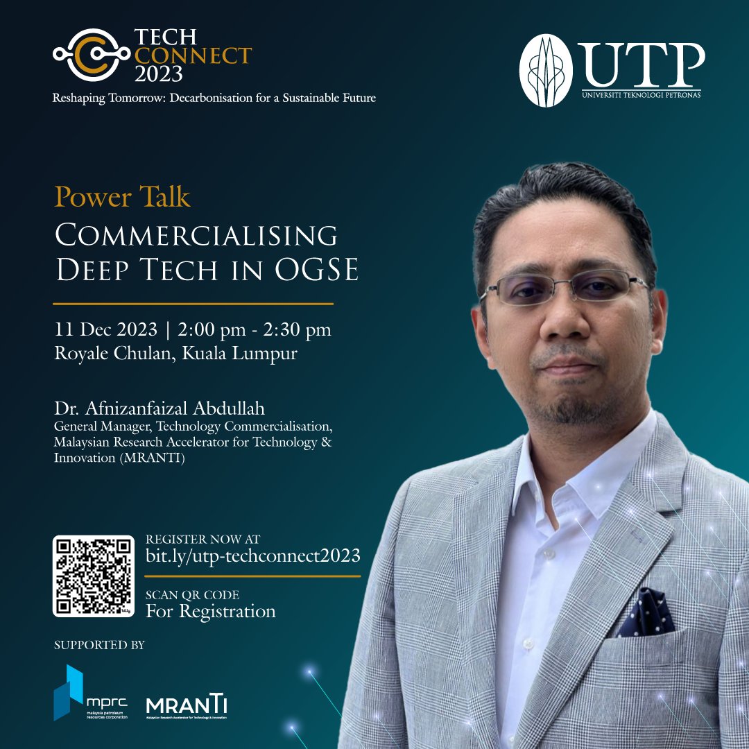 Announcing marquee speakers for UTP's TechConnect 2023! Join us for breakthrough ideas, partnerships, and dynamic exchanges. Stay tuned for more remarkable speakers and key highlights. Register now! #TechConnect2023 #UTPinMe #innovation #sustainability 🌐🔒