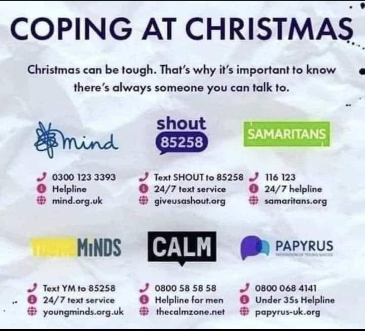 Good morning you lovely lot 👋🏻

As we start to really get in to this festive season there will be some who are suffering at this time of year

Please don’t suffer alone. 

Please don’t feel like there is no hope.

Please reach out if you need any help.

#ItsOkToNotBeOk #LNER