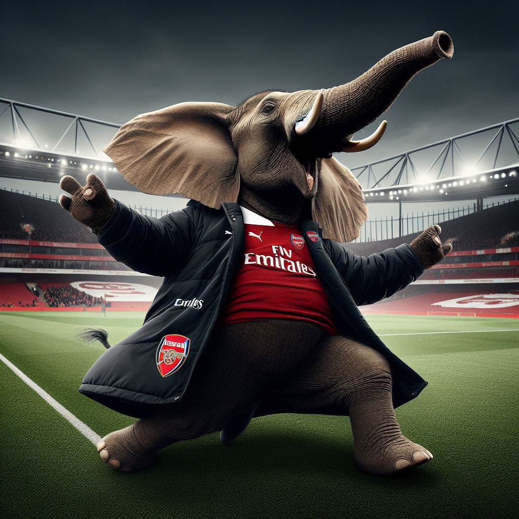 Thisisfootba's tweet photo. I don't know about you but we need an elephant mascot at the emirates just for vibes https://t.co/ATD5wk0oJh