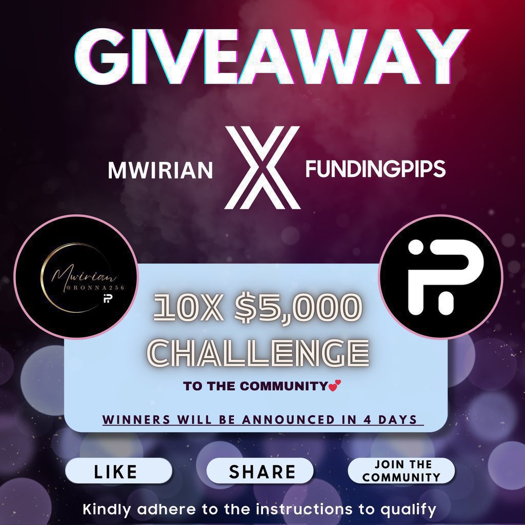 ronna256's tweet photo. Giveaway
1. Follow @fundingpips @Khldfx and @ronna256 
2. Like and retweet widely 
3. Join discord here https://t.co/IMhc8RwUcX
4. Tag 5 friends to be in discord
5. Turn on my notifications 

NB: be the most active on all my tweets to stand a chance for loyalty reward ❤️🫡. Good luck