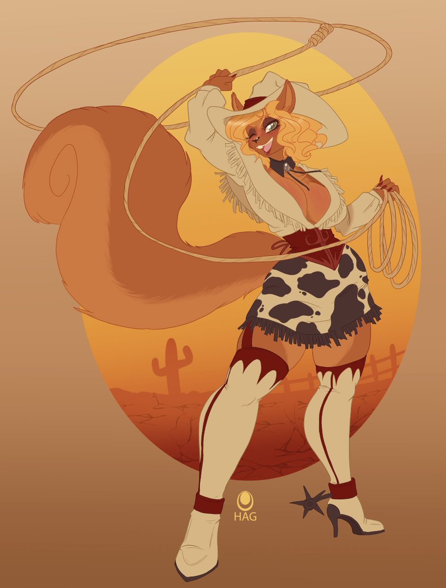 Squirrel cowgirl! From a previous sketch round up for Jenead!
