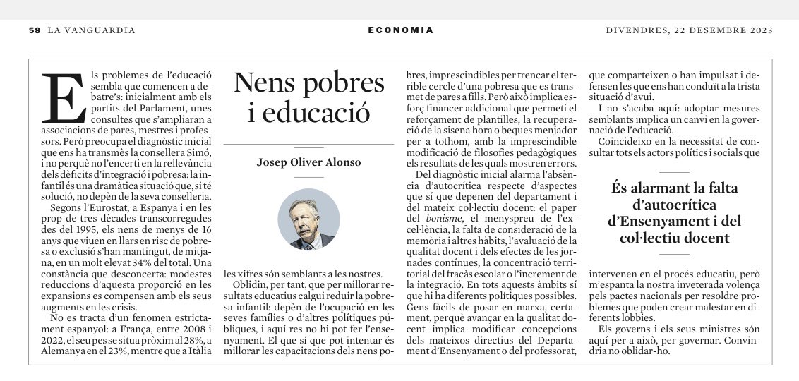 Josep M. Pep Vilalta (@josepmvilalta) on Twitter photo 'Nens pobres i educació'. Article de Josep Oliver LV <a href="/dsocialscat/">Drets Socials i Inclusió</a> <a href="/carlescampuzano/">carles campuzano</a> <a href="/XavierGodas/">Xavier Godàs</a> <a href="/ricardgoma/">ricard gomà</a> @QuimBrugue <a href="/ismaelpalacin/">Ismael Palacín</a> <a href="/InstInfancia/">InfànciaAdolescència</a> <a href="/Ins_Infancia/">Institut de la Infància</a> <a href="/Merce_G/">Mercè Gisbert</a> <a href="/Taula3sector/">Taula Tercer Sector</a> <a href="/ecasacciosocial/">ECAS - Entitats Catalanes d'Acció Social</a> @JaumeFunes <a href="/enricbcn/">enric canet</a> <a href="/eponsf/">Ernest Pons</a> <a href="/AnnaJolonch/">Anna Jolonch</a> <a href="/annapagess/">Anna Pagès</a> 'Nens pobres i educació'. Article de Josep Oliver LV <a href="/dsocialscat/">Drets Socials i Inclusió</a> <a href="/carlescampuzano/">carles campuzano</a> <a href="/XavierGodas/">Xavier Godàs</a> <a href="/ricardgoma/">ricard gomà</a> @QuimBrugue <a href="/ismaelpalacin/">Ismael Palacín</a> <a href="/InstInfancia/">InfànciaAdolescència</a> <a href="/Ins_Infancia/">Institut de la Infància</a> <a href="/Merce_G/">Mercè Gisbert</a> <a href="/Taula3sector/">Taula Tercer Sector</a> <a href="/ecasacciosocial/">ECAS - Entitats Catalanes d'Acció Social</a> @JaumeFunes <a href="/enricbcn/">enric canet</a> <a href="/eponsf/">Ernest Pons</a> <a href="/AnnaJolonch/">Anna Jolonch</a> <a href="/annapagess/">Anna Pagès</a>