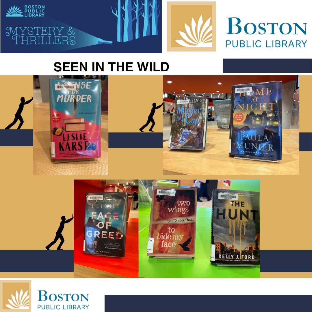 #FF Seen In The Wild @BPLBoston #Today @LeslieKarst @severnhouse @chicksonthecase Lauren Elliott @KensingtonBooks @PaulaSMunier @MinotaurBooks @JamesLEtoile @oceanviewpub @thrillerwriters @PennyMickelbury @BywaterBooks @SinCLosAngeles @Kelly_J_Ford @CBucci_bookman