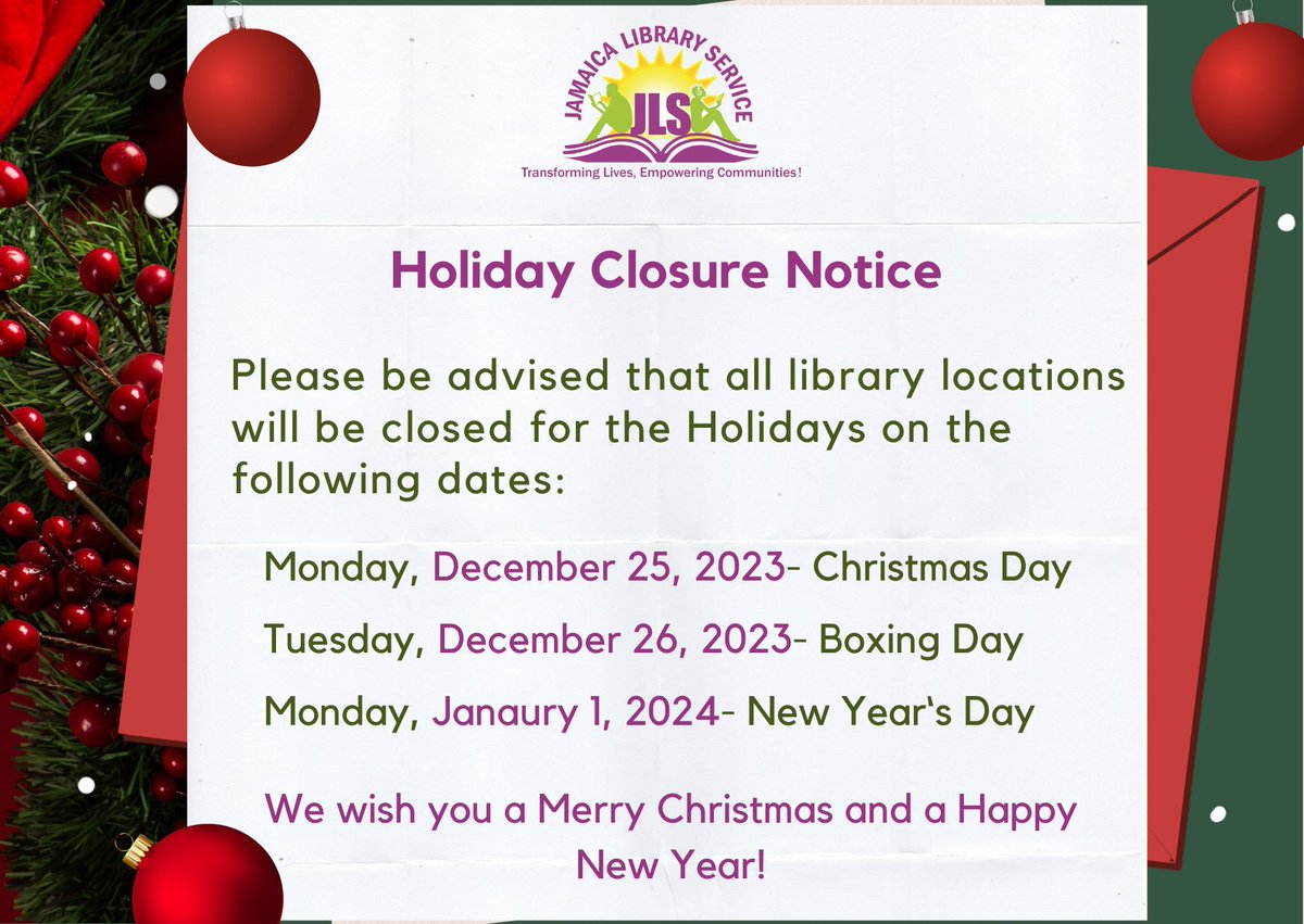 Jamaica Library Service (@JamLibService) on Twitter photo 2023-12-22 17:25:24