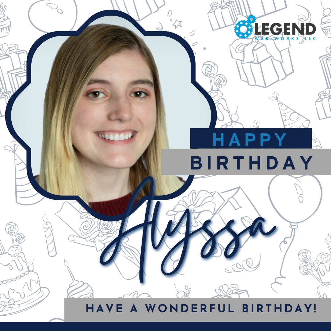 Happy birthday, Alyssa! 🎉 

We're so thankful for the work you do and hope you have an exciting year ahead.

#HappyBirthday #BirthdayCelebration #LWWBirthday #LegendWebWorks #CincinnatiMarketing #CincinnatiWebDesign