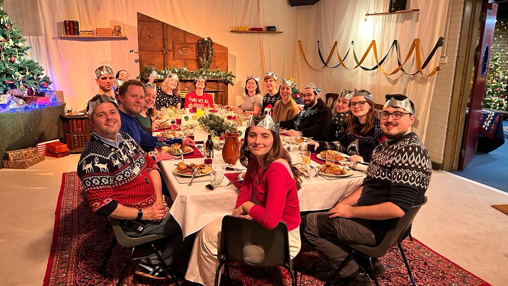 What a jolly way to to end the afternoon by catching up with some of the backstage team having their well deserved annual Christmas feast before they head back to work on this evenings performance of The Nutcracker: A Christmas Fairytale.