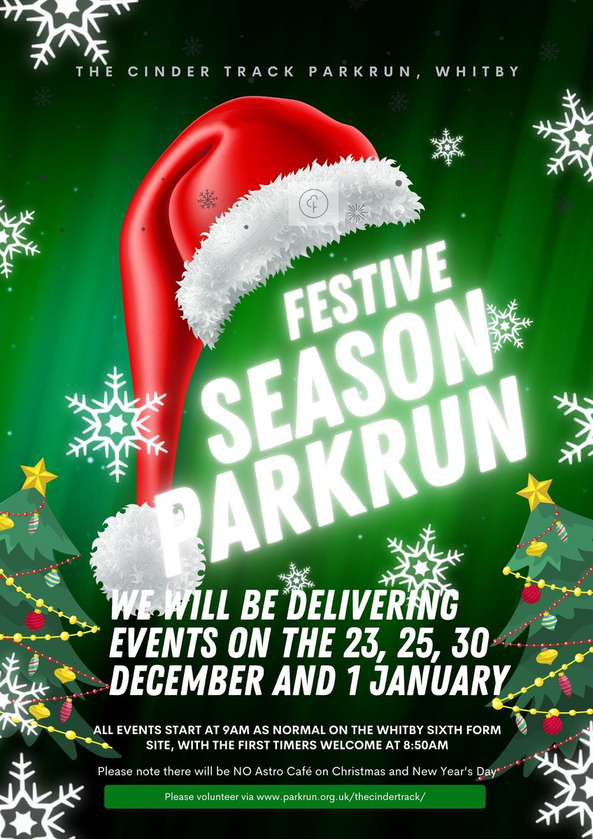 Tomorrow is the first of our FOUR festive <a href="/parkrunUK/">parkrun UK</a> events, so please bring your festive spirit and outfits to these events and help celebrate a community Christmas 🤶🎅🏻☃️ in wonderful #Whitby <a href="/SixthFormWhitby/">Sixth Form Whitby</a> <a href="/WhitbyWhatsOn/">WhitbyWhatsOn</a> <a href="/gazetteinwhitby/">Whitby Gazette</a> 

🎄#loveparkrun