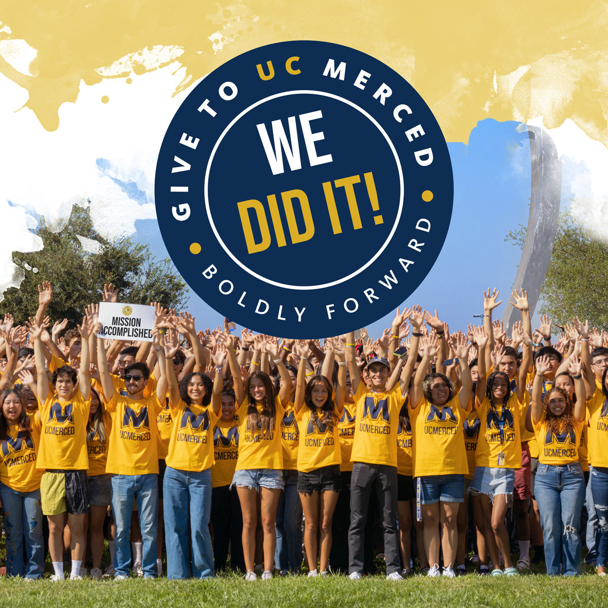With your generous support, we have met our goal for #GiveToUCMerced! Thank you for helping to provide our Bobcats with vital resources that will transform them into the leaders and changemakers of tomorrow. You can still make a bold impact🔗 giveto.ucmerced.edu.