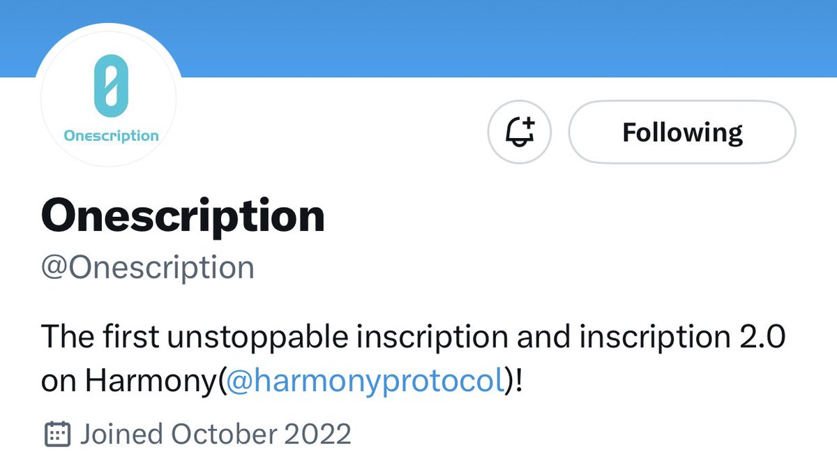 @Onescription The first unstoppable inscription and inscription 2.0 on @harmonyprotocol Welcome @Onescription to 1.5M+ $ONE family 🩵 Emerging projects joining #HarmonyONE and getting stronger than ever 💪