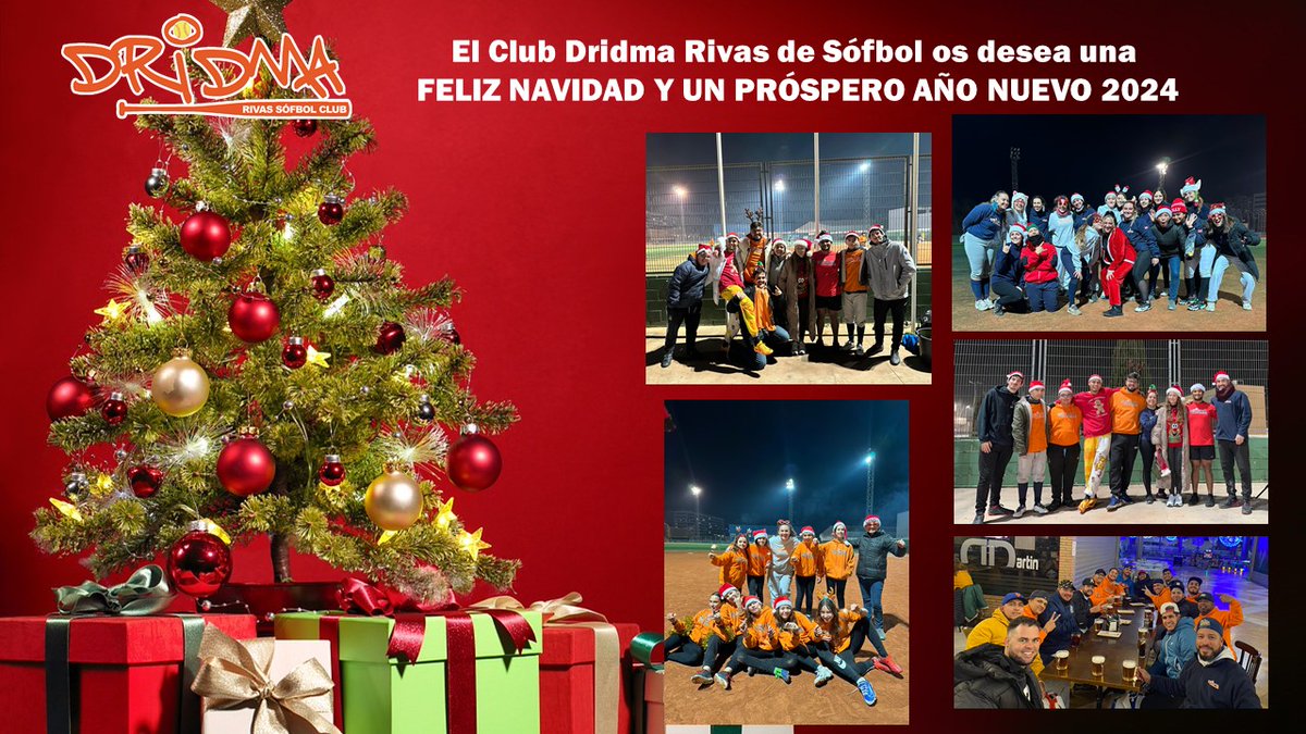 El Club Dridma Rivas de Sófbol os desea una Feliz Navidad y un Próspero Año Nuevo 2024
