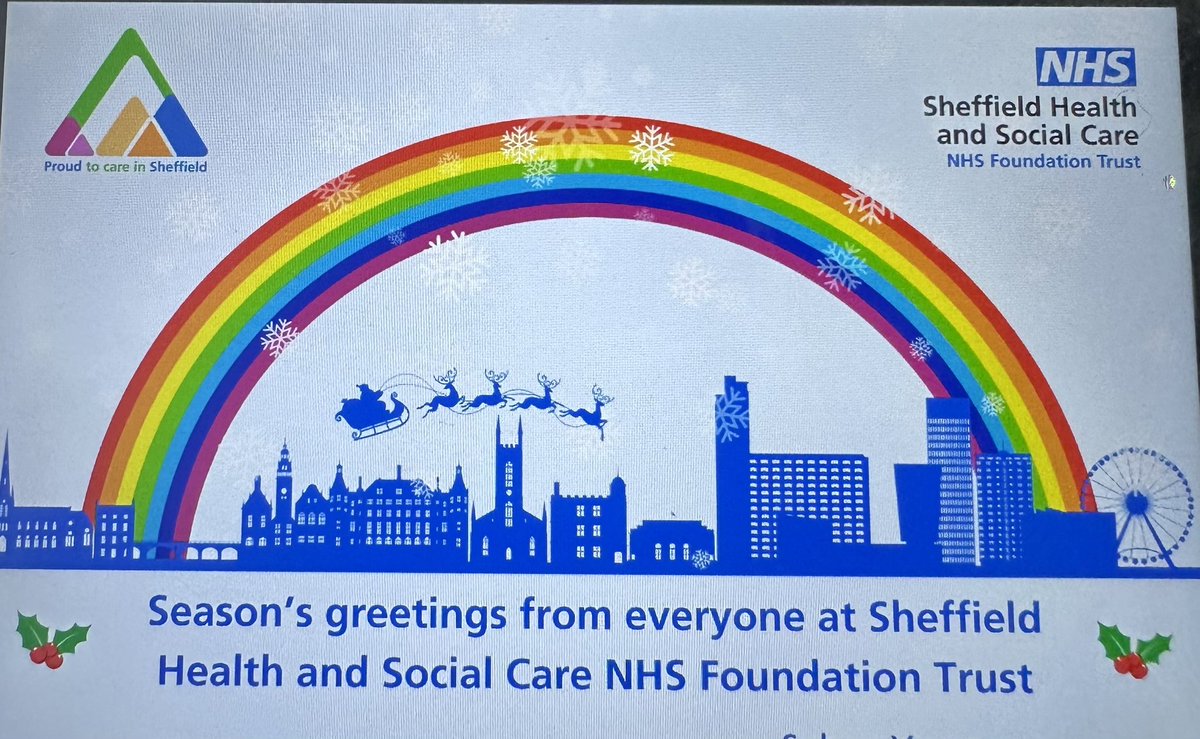 Wishing everyone @SHSCFT and all our partners a festive Xmas and happy holidays. Look forward to all that 2024 brings including peace and unity wherever we are in the world. Heartfelt thankyou to everyone working in health and care over this period.