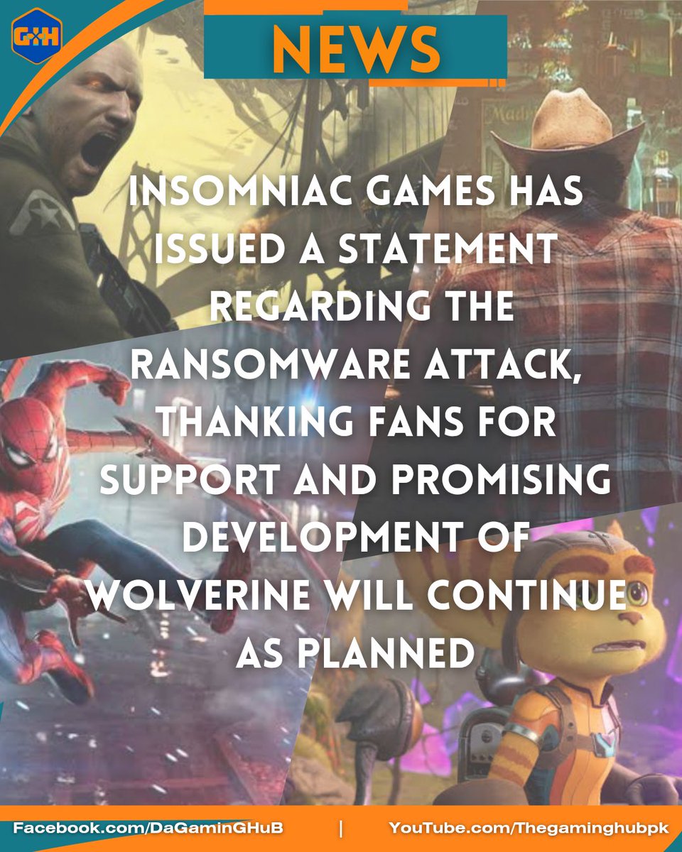 Insomniac Games Releases official statement!
#insomniacgames #spiderman2 #wolverineps5 #thewolverine #insomniacleaks #gamenews #videogames #gamenews #news #NewsUpdate #playstation #Sony