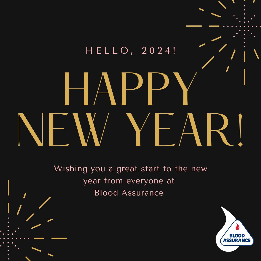Happy New Year from Blood Assurance! We appreciate everyone who helps us accomplish our life-saving mission and can’t wait to see you all year long in 2024! Make donating blood more often your New Year’s resolution this year!