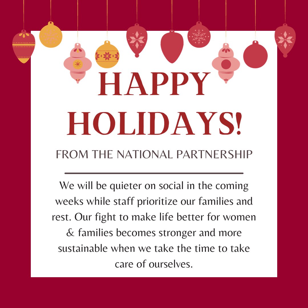 Happy Holidays from the National Partnership! We hope the rest of your 2023 is safe and restful.