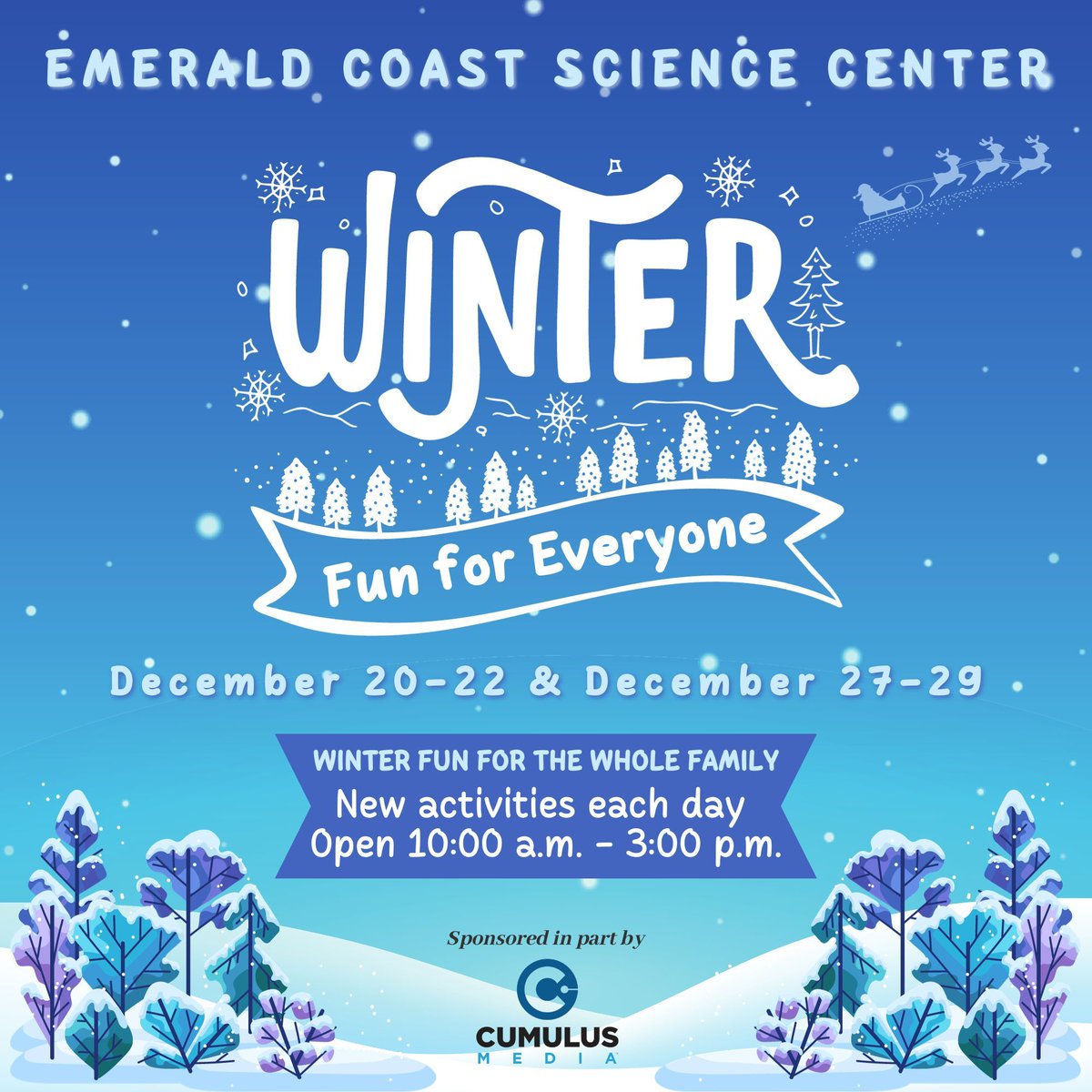 ECScienceCenter's tweet image. Who's ready for Winter Fun for Everyone? ❄️
Dec 27: Winter Wildlife Wonderland 10:30am-12:30pm | Creature Feature 1pm
Dec 28: Snowy Cotton Launchers 10:30am-12:30pm | sciPad 1-3pm
Dec 29: Creature Feature 10:30am | sciPad 11am-1pm
See all the details at buff.ly/3GLSpQr