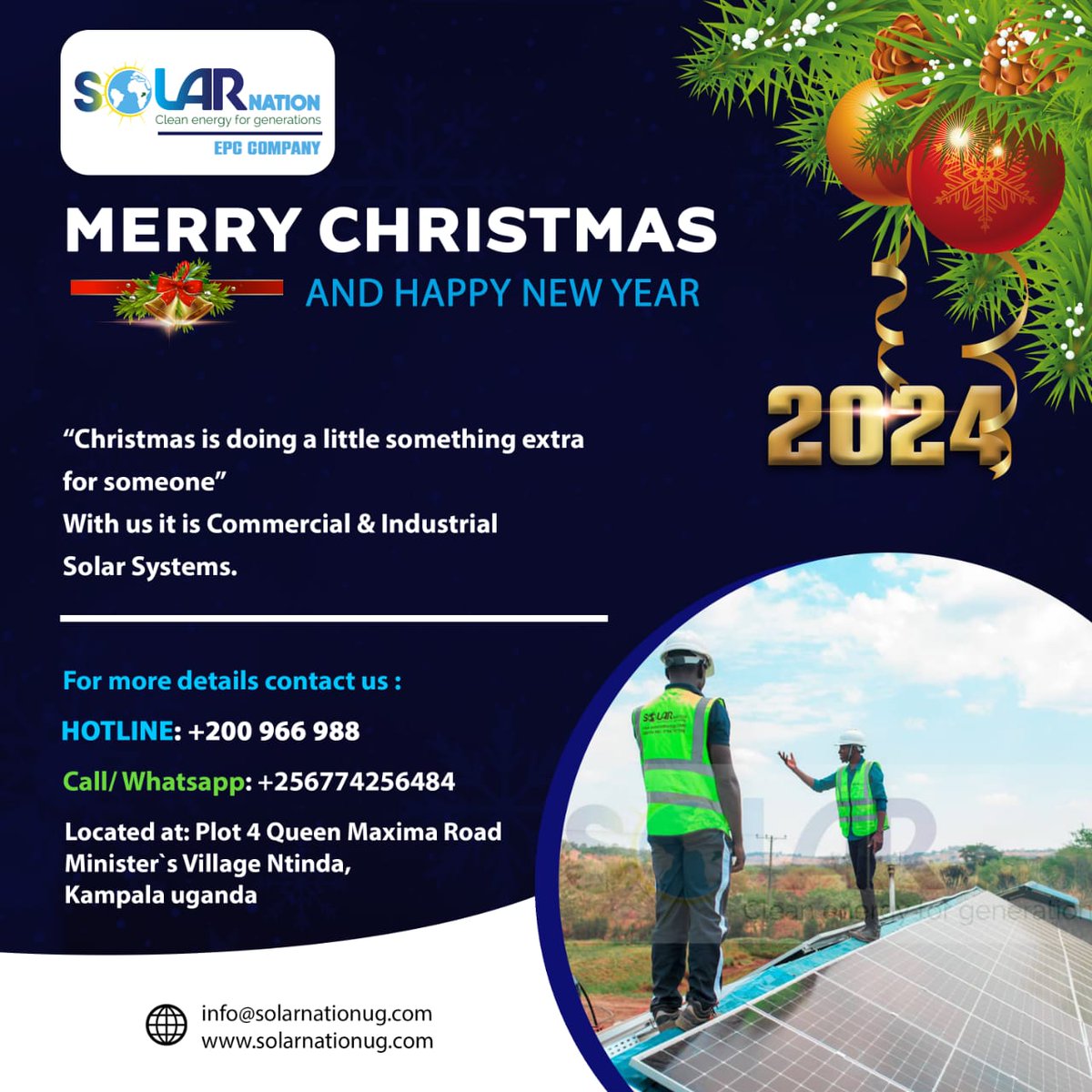 The future is bright with installation done ✔ with the right team. At Solar Nation we got you covered Merry Christmas and happy new year 🎉