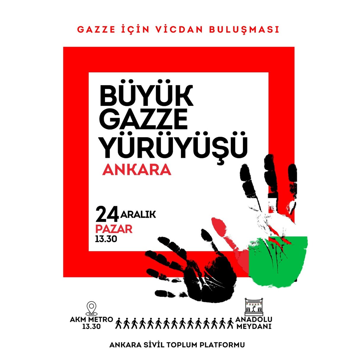Ülkemizde ve dünyanın dört bir yanında vicdanı olan kalpler zulme karşı Filistin'in yanında...

#Filistinİçin tepkini göster...
#büyükgazzeyürüyüşü #ankara #Gazze #freegaza