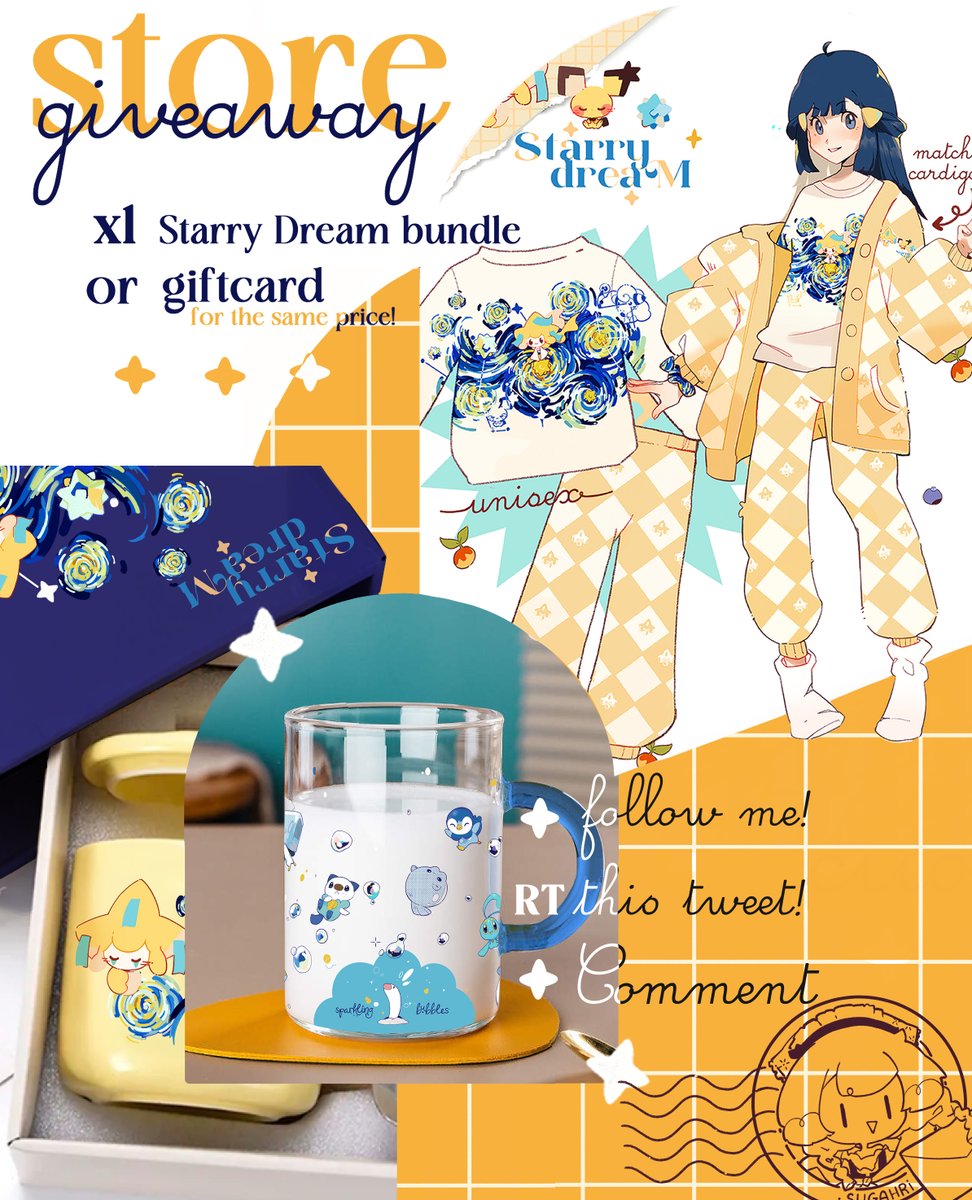 Sugahri's tweet image. CHRISTMAS GIVEAWAY TIME!🎄🎄🎄
To celebrate and thank the support I decided to gift one Starry Dreams bundle or a giftcard for the same price! 

✨Follow!
✨RT this post 
✨Comment your choice!