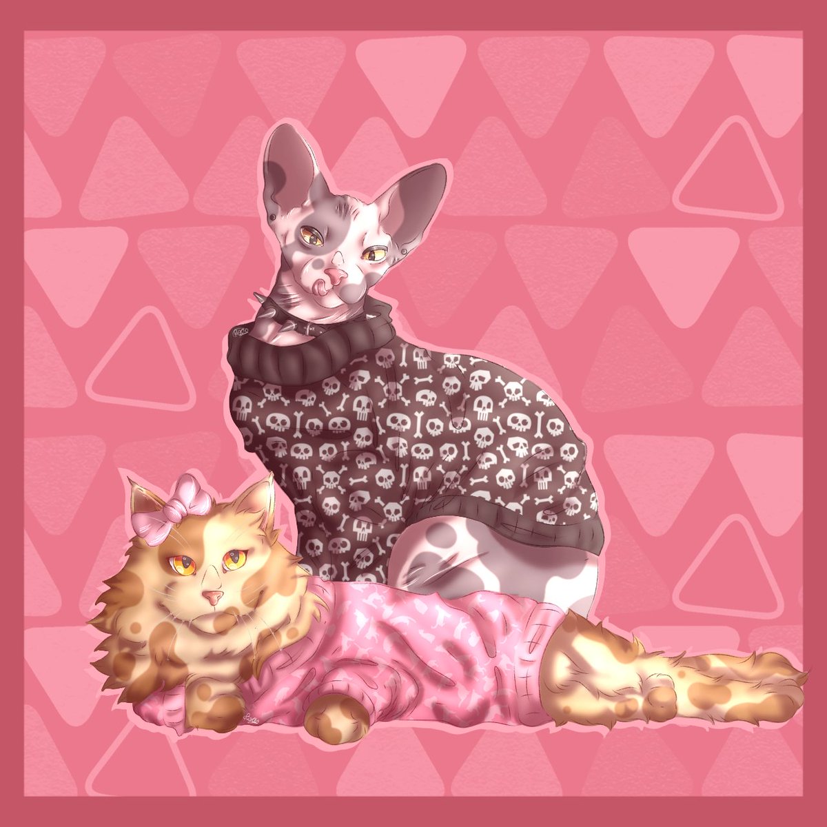 Mason0Creations's tweet photo. Posting me and my girlfriend as cats because I forgot to post, I'm just silly like that
#art #arte #artist #draw #drawing #desenho #oc #originalcharacter #ocart #ocdrawing #trend #trending #cat #catperson #drawyourself #drawyourselfasacat #makeacat #boyfriend #girlfriend https://t.co/mgGa15Ho7J