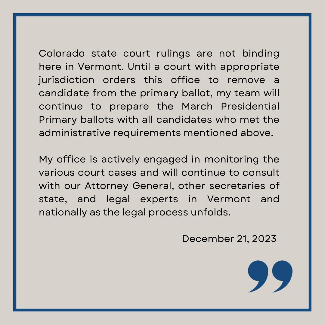 Vermont Secretary of State’s Office tweet media