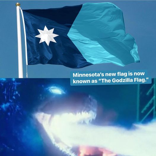 A co-worker shared this with our team! Now I love our new flag 🤣😂 Godzilla Minus One was also awesome!!!