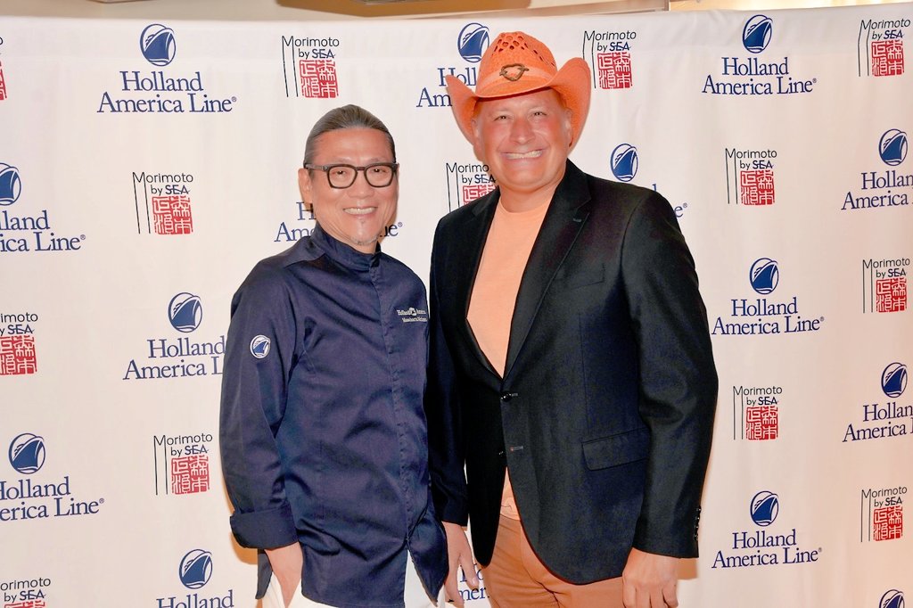 Me and @chef_morimoto last night at the grand opening of Morimoto By Sea aboard the Nieuw Amsterdam. ⚓ @HALcruises