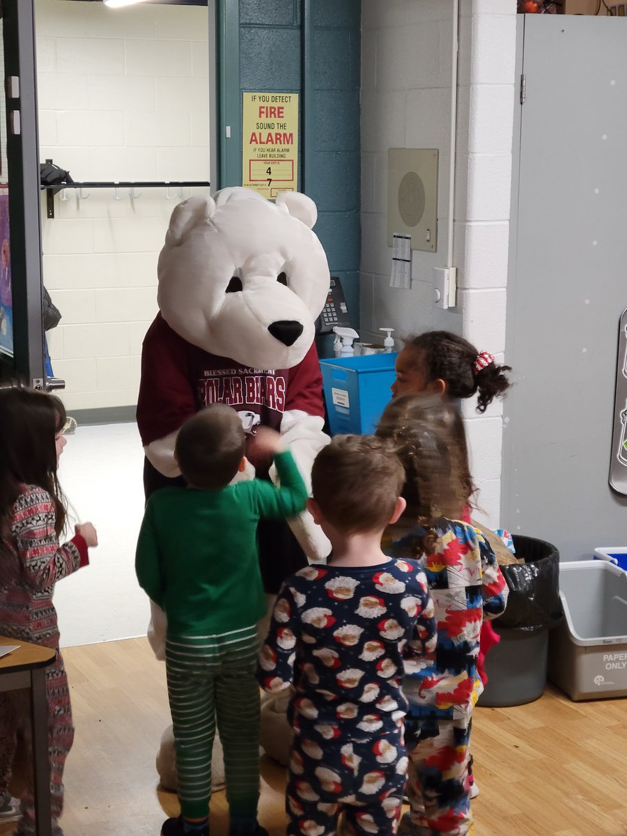 Look who came to visit all of our Kindergarten and Primary classes today and wished them a Merry Christmas! #WCDSBAwesome #North #PolarBearNation