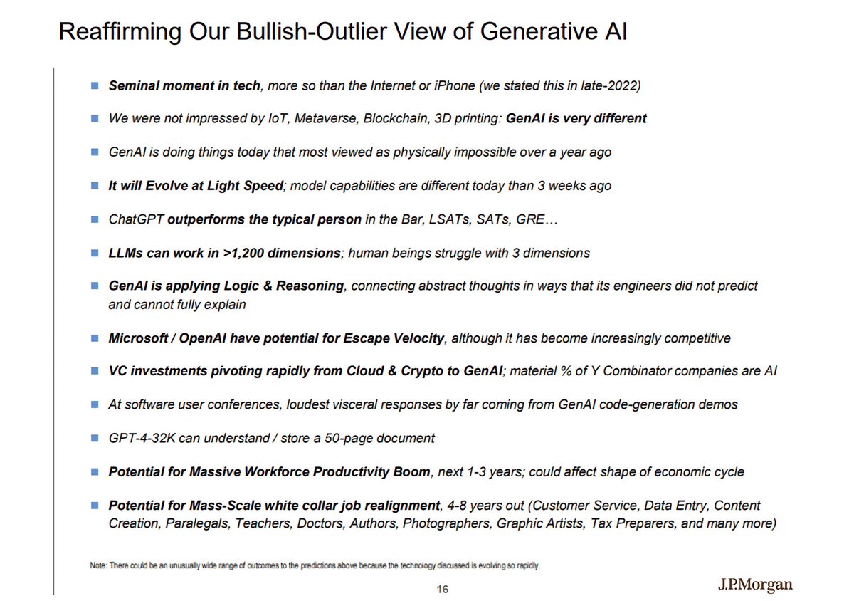 “Seminal moment in tech, more so than the Internet or iPhone” Source @jpmorgan