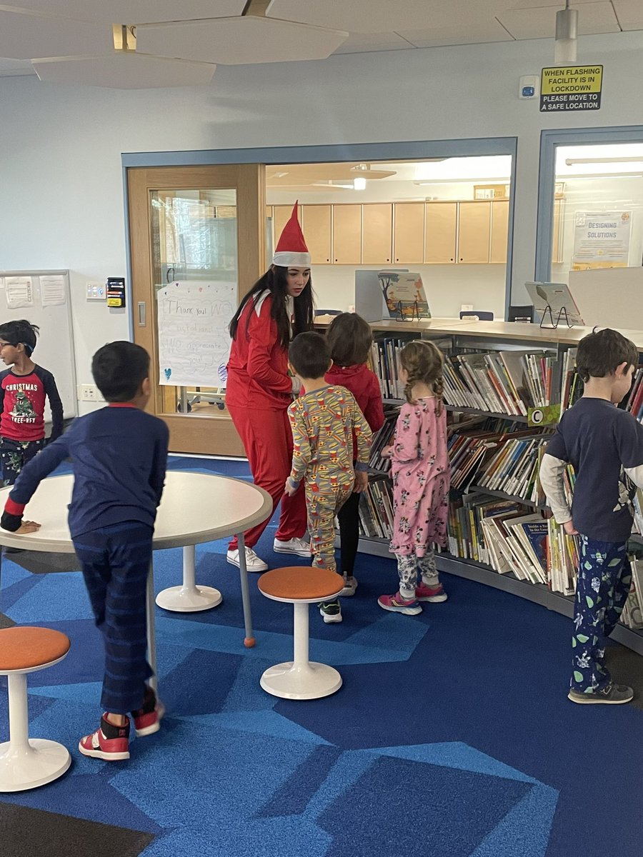 Such a special library class today with Kayley the Elf! Our #WOschool kinders taught her all about the mood meter, book shopping, and sitting in “smart spots”. She even stayed to enjoy a special read aloud! Thank you <a href="/MsTierneyELA/">Ms. Tierney</a> for bringing our students so much joy 🥰