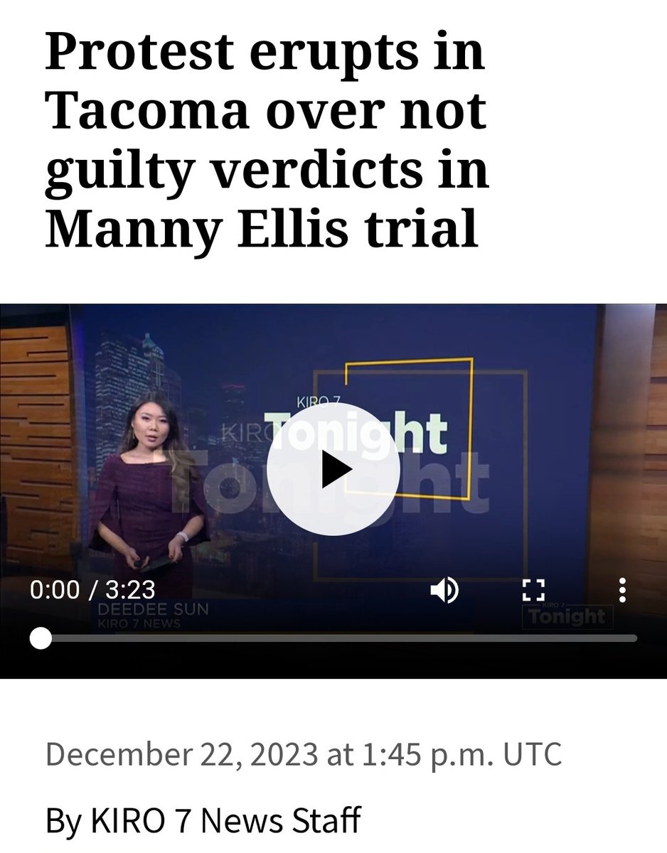 It is awesome that the 3 #Tacoma police officers were found not guilty 

The attorney #JamesBible, who is representing the #MannyEllis family, came out complaining about the jury after the not guilty verdict yesterday instead of telling the family that it

Now the Ellis family is