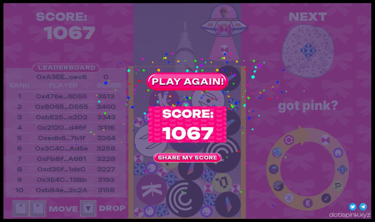 Just reached 1067 on Pinkdrop 🎀! Compete with us via <a href="/pinkonomic/">$PINK</a>