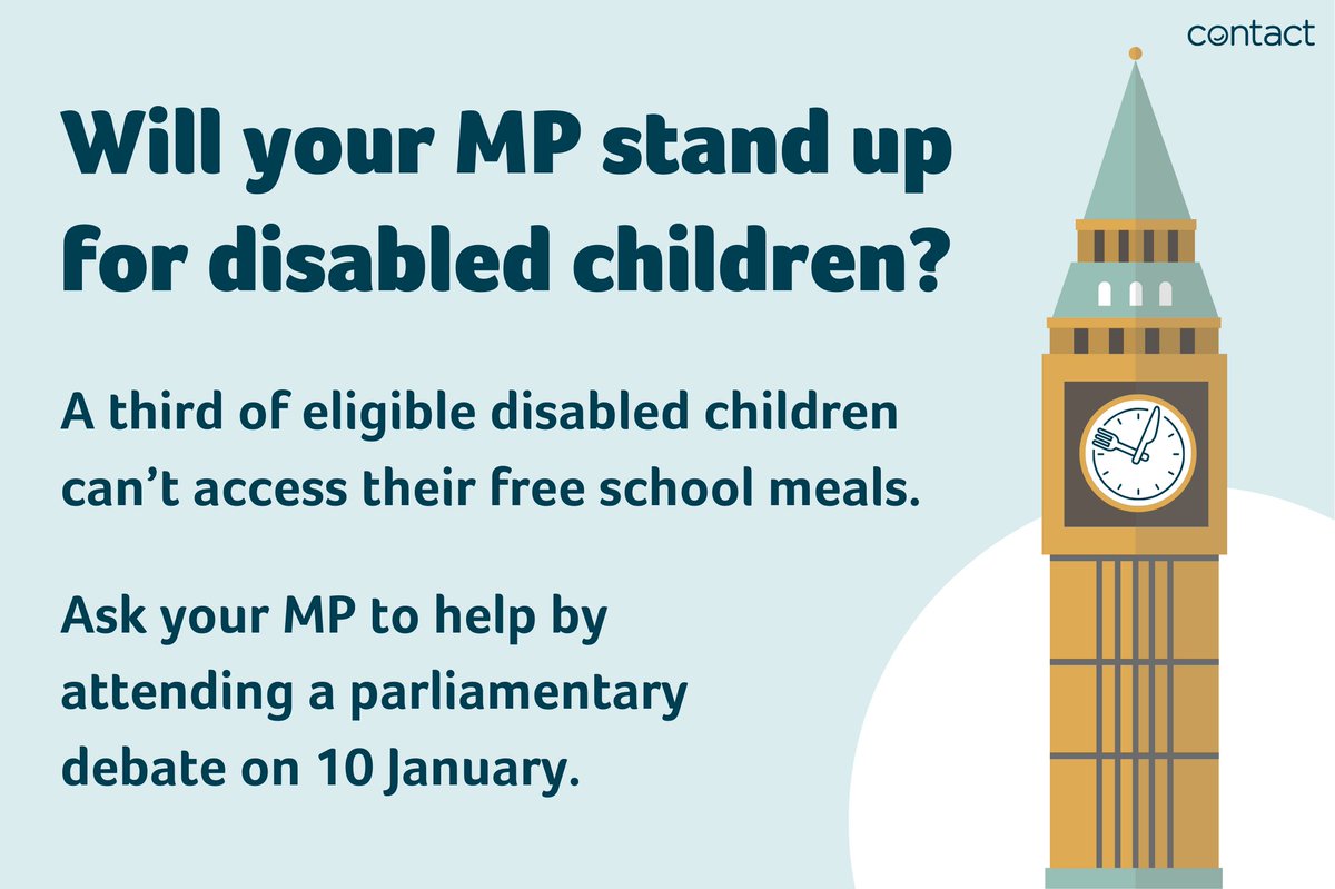 Good news: thanks to @IanByrneMP, we’ve secured a parliamentary debate on 10 January about the thousands of eligible disabled children missing out on free school meals! We need as many MPs as possible to attend. Use our template email to invite yours: 👉 bit.ly/FSM-Email