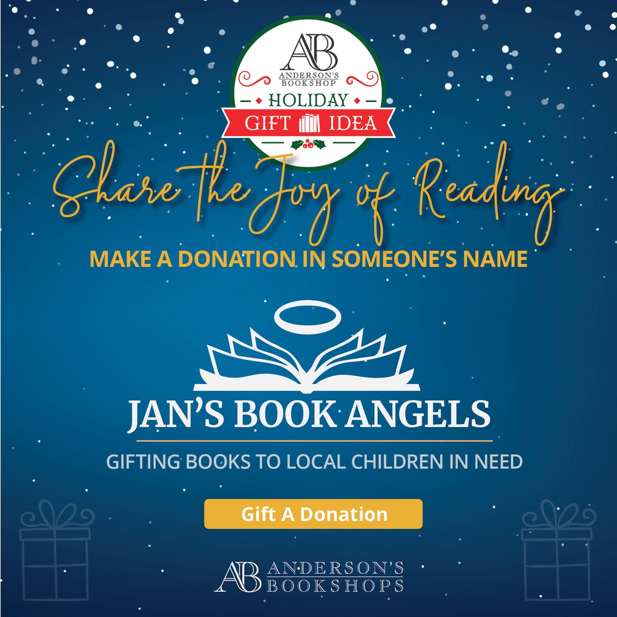 For decades, we've put books into the hands of children in need in the areas surrounding our stores. The need is great this year and we would greatly appreciate some help refilling our reserves for this program (donations make a thoughtful gift!): andersonsbookshop.com/jans-book-ange…