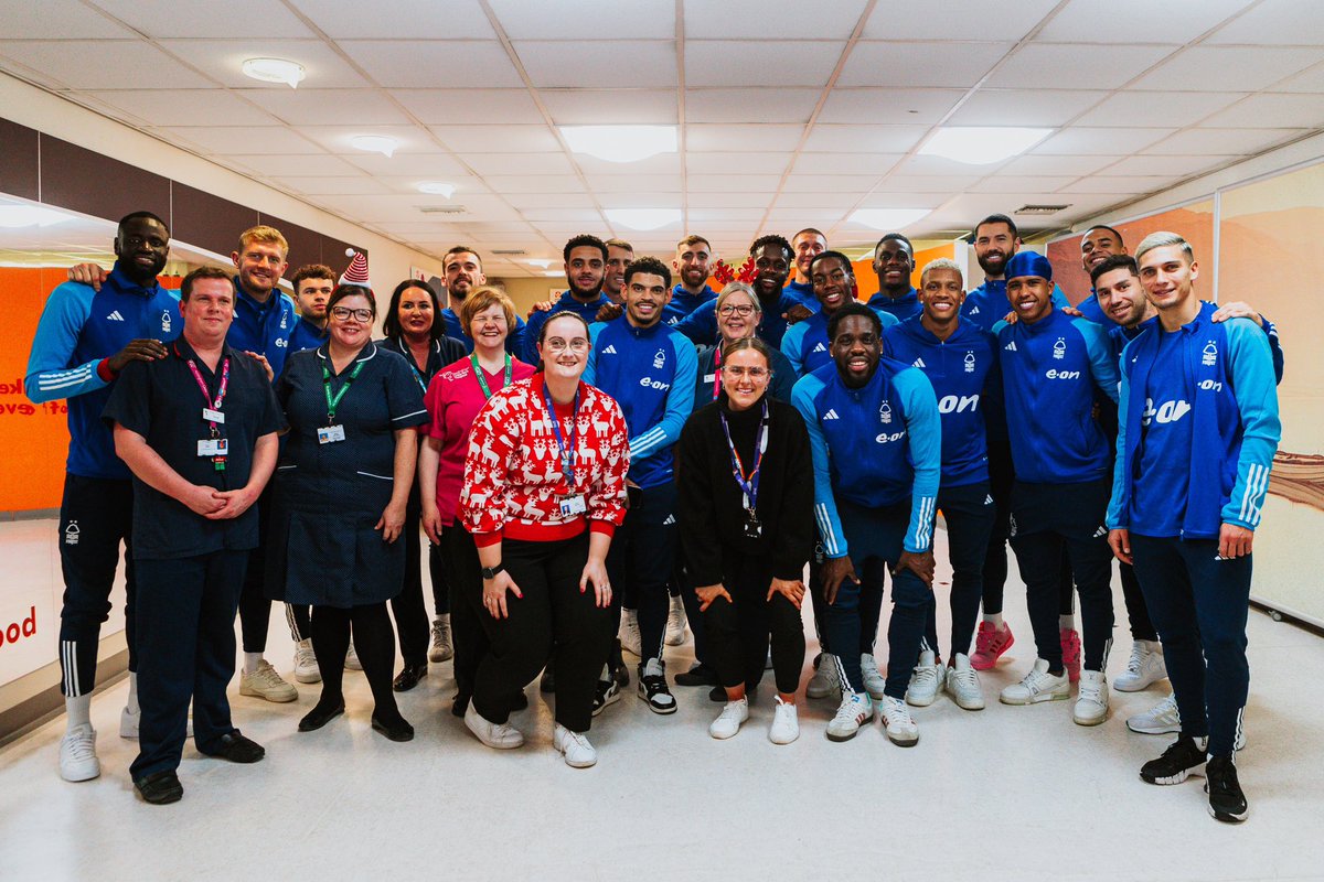 Sending love and strength to everyone we met this week who will spend this Christmas in Queens Medical Centre here in Nottingham. Your strength and courage is an inspiration to myself and the squad 🫶🏾 #Mangality #NFFC