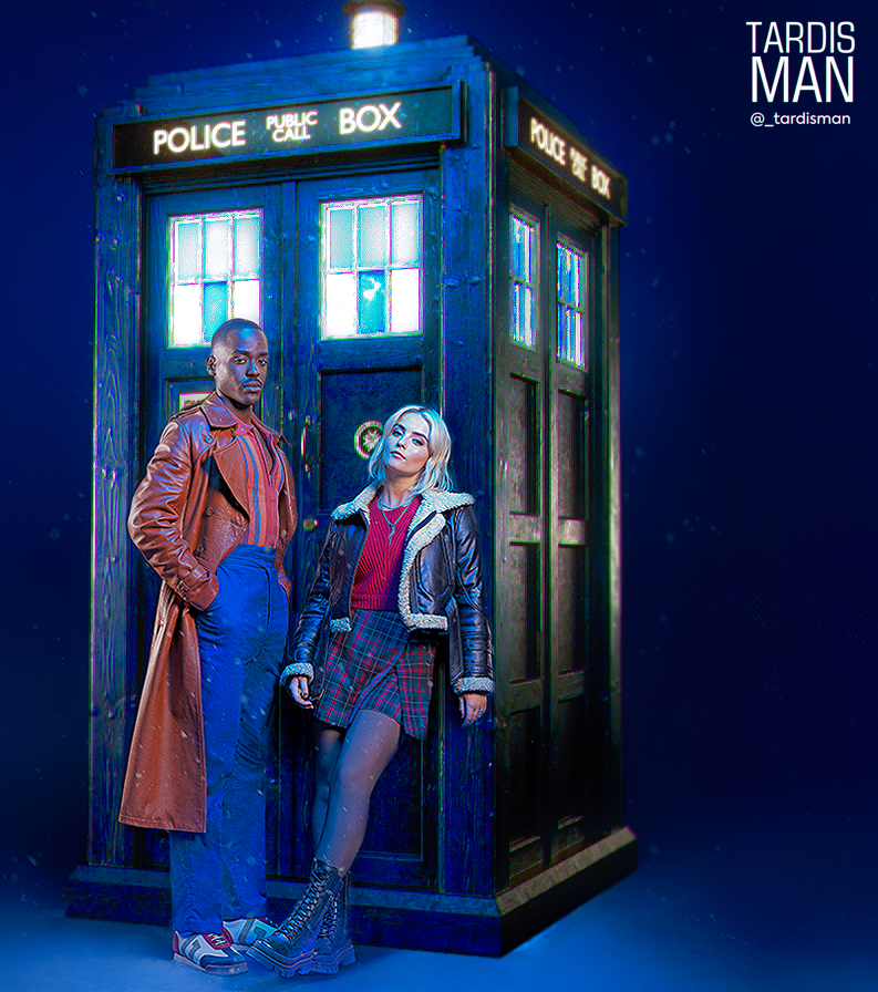 Thought id do a fun comp with my Personal Custom Box 

The TARDISman TARDIS

With The Doctor and Ruby 

Enjoy Folks 

#DoctorWho #RussellTDavies #3DModel #dwsr #Ncuti  #DavidTennant #Photoshop #ncutigatwa #doctorwho60thanniversary  #doctorwho60 #Rubyroad
