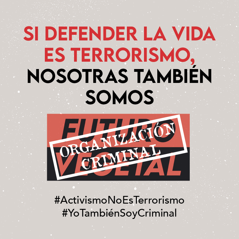 Si tú también estás en contra de la criminalización a las activistas climáticas, comparnte en tu perfil la imagen de esta publicación con los hashtags #YoTambiénSoyCriminal y #ActivismoNoEsTerrorismo 🦝🧯