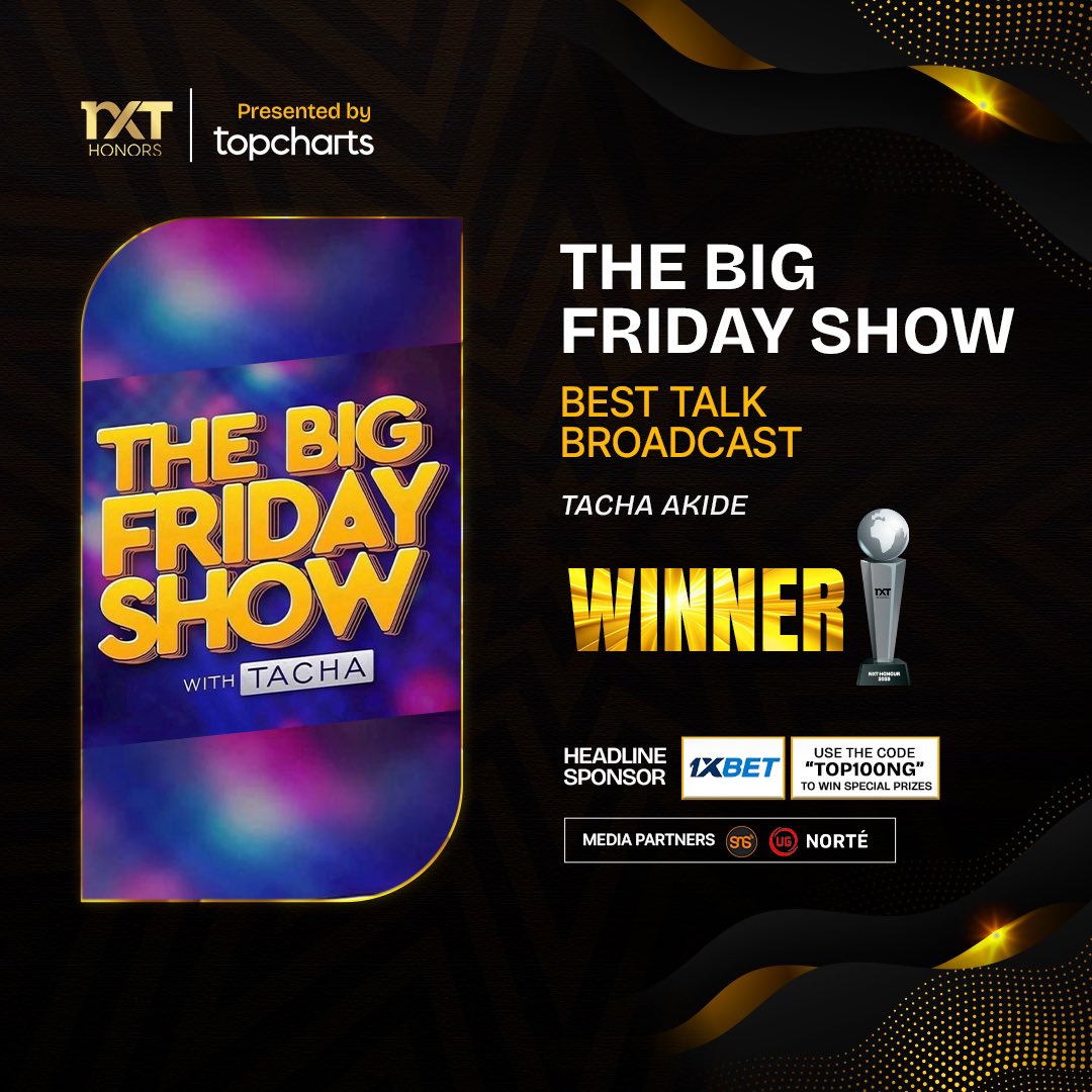 2023 #NXTHonors BEST TALK BROADCAST WINNER — @bigfridayshow with @Symply_Tacha